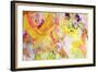 Mixed Technics, Expression Abstract Painting-dpaint-Framed Art Print