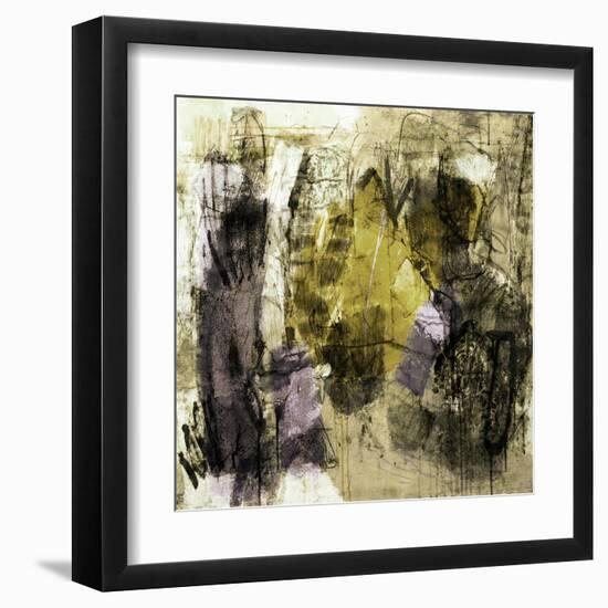 Mixed Technics, Expression Abstract Painting-dpaint-Framed Art Print