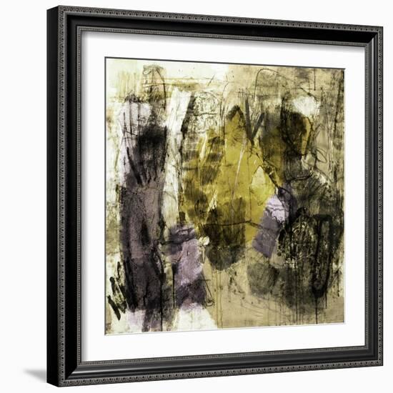 Mixed Technics, Expression Abstract Painting-dpaint-Framed Art Print