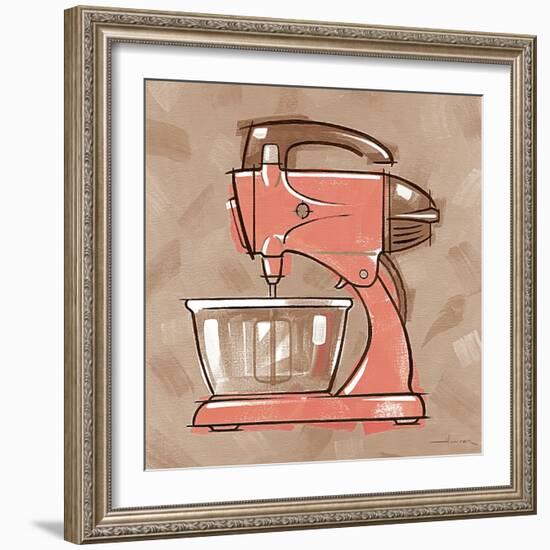 Mixer coral & brown-Larry Hunter-Framed Giclee Print