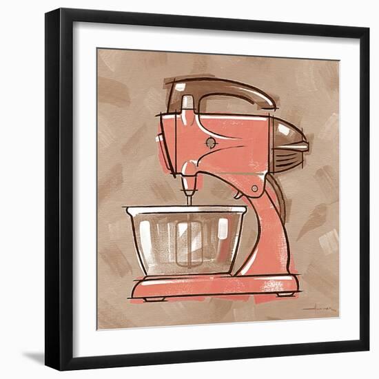 Mixer coral & brown-Larry Hunter-Framed Giclee Print