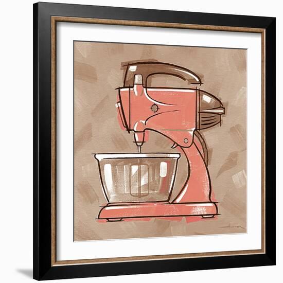 Mixer coral & brown-Larry Hunter-Framed Giclee Print