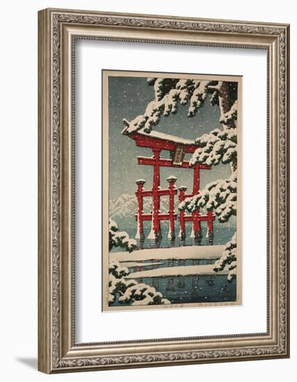 Miyajima in Snow (Yuki no Miyajima), 1929-Kawase Hasui-Framed Art Print