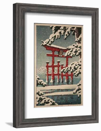 Miyajima in Snow (Yuki no Miyajima), 1929-Kawase Hasui-Framed Art Print