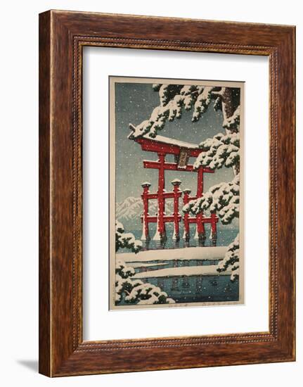 Miyajima in Snow (Yuki no Miyajima), 1929-Kawase Hasui-Framed Art Print