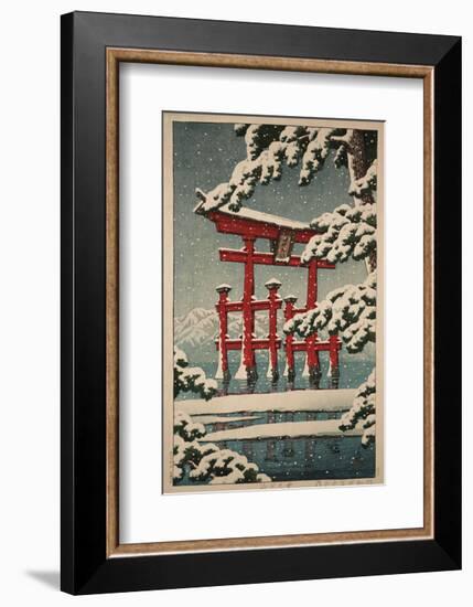 Miyajima in Snow (Yuki no Miyajima), 1929-Kawase Hasui-Framed Art Print