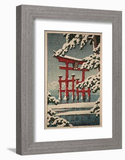 Miyajima in Snow (Yuki no Miyajima), 1929-Kawase Hasui-Framed Art Print