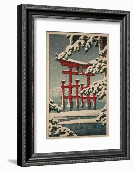 Miyajima in Snow (Yuki no Miyajima), 1929-Kawase Hasui-Framed Art Print