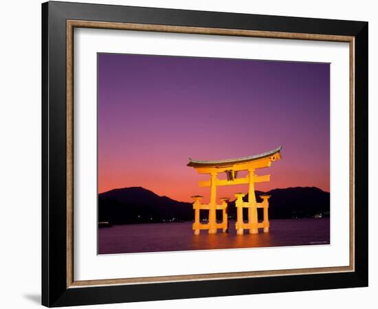 Miyajima Island, Itsukushima Shrine, Torii Gate, Night View, Honshu, Japan-Steve Vidler-Framed Photographic Print