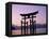 Miyajima Island / ItsUKushima Shrine / Torii Gate / Sunset, Honshu, Japan-Steve Vidler-Framed Premier Image Canvas