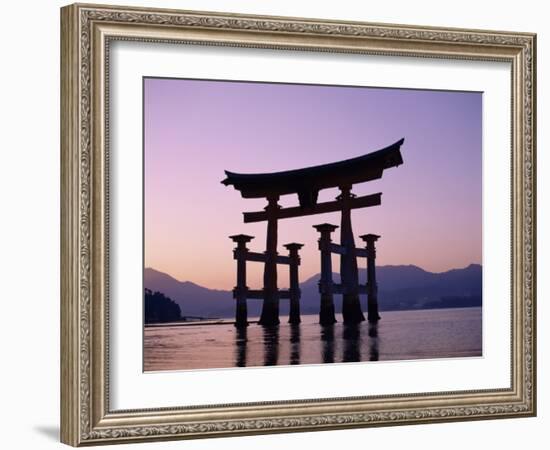 Miyajima Island / ItsUKushima Shrine / Torii Gate / Sunset, Honshu, Japan-Steve Vidler-Framed Photographic Print