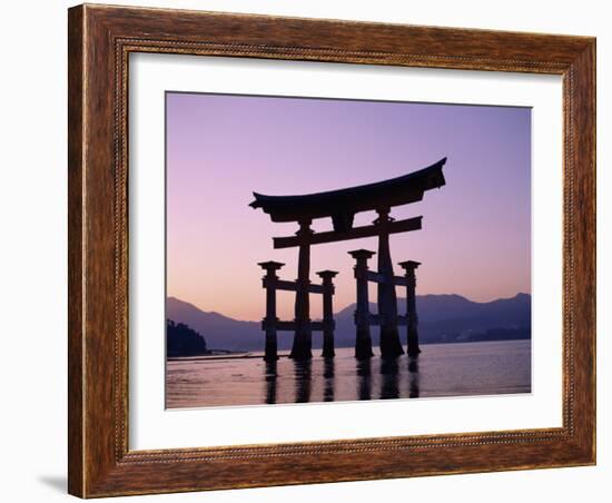 Miyajima Island / ItsUKushima Shrine / Torii Gate / Sunset, Honshu, Japan-Steve Vidler-Framed Photographic Print