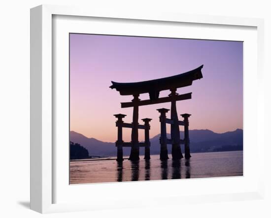 Miyajima Island / ItsUKushima Shrine / Torii Gate / Sunset, Honshu, Japan-Steve Vidler-Framed Photographic Print