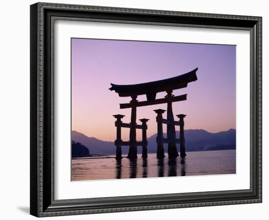 Miyajima Island / ItsUKushima Shrine / Torii Gate / Sunset, Honshu, Japan-Steve Vidler-Framed Photographic Print