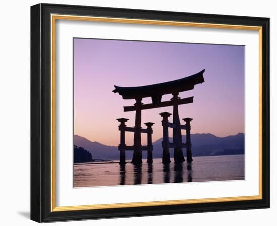 Miyajima Island / ItsUKushima Shrine / Torii Gate / Sunset, Honshu, Japan-Steve Vidler-Framed Photographic Print