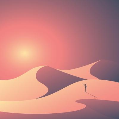 Premium Vector  Desert evening minimalist mobile wallpapers