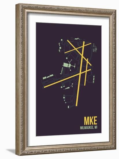 MKE Airport Layout-08 Left-Framed Giclee Print