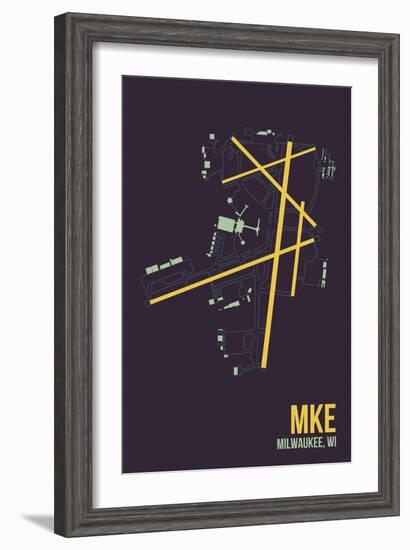 MKE Airport Layout-08 Left-Framed Giclee Print