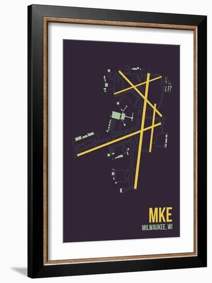 MKE Airport Layout-08 Left-Framed Giclee Print
