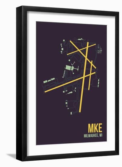 MKE Airport Layout-08 Left-Framed Giclee Print