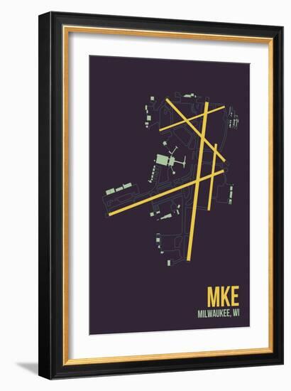 MKE Airport Layout-08 Left-Framed Giclee Print