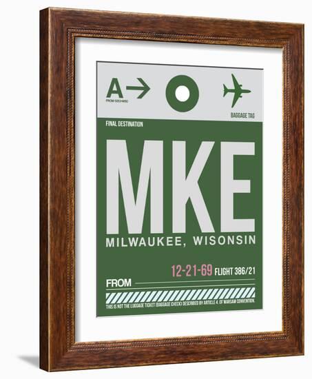 MKE Milwaukee Luggage Tag II-NaxArt-Framed Art Print