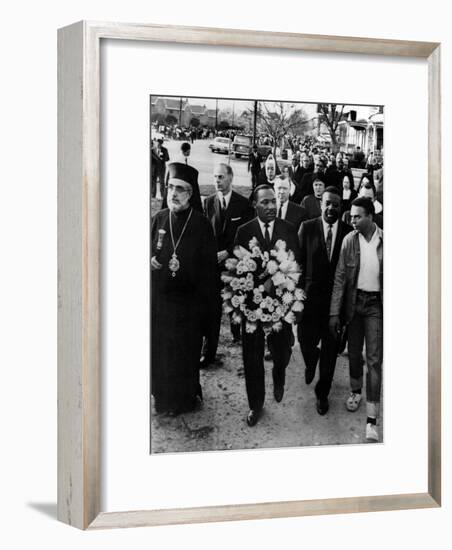 MLK Leads March for Slain Unitarian Minister 1965-null-Framed Photographic Print