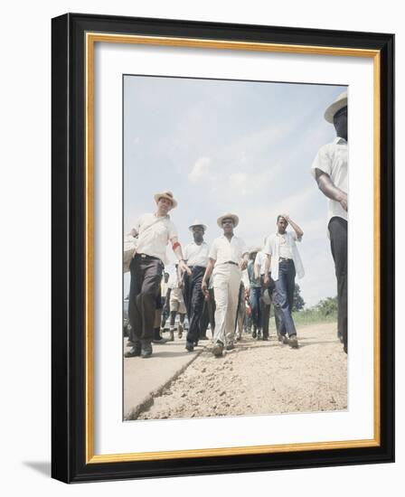 MLK Marches from Memphis to Jackson 1965-null-Framed Photographic Print