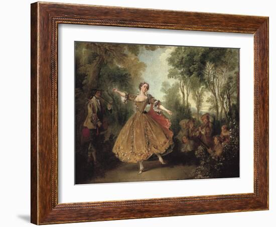 Mlle Camargo Dancing-Nicolas Lancret-Framed Art Print