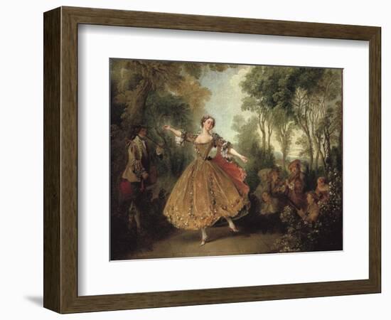 Mlle Camargo Dancing-Nicolas Lancret-Framed Art Print