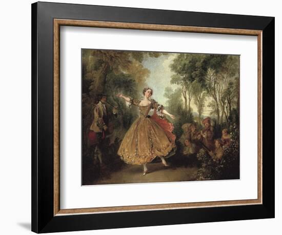 Mlle Camargo Dancing-Nicolas Lancret-Framed Art Print