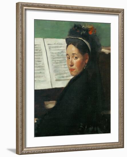 Mlle, Dihau at the Piano, circa 1869-72-Edgar Degas-Framed Giclee Print