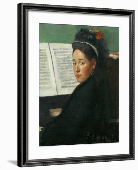Mlle, Dihau at the Piano, circa 1869-72-Edgar Degas-Framed Giclee Print
