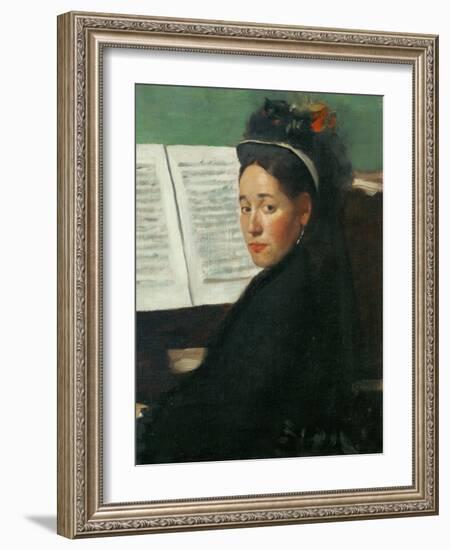 Mlle, Dihau at the Piano, circa 1869-72-Edgar Degas-Framed Giclee Print