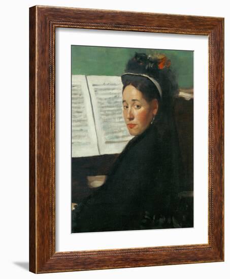 Mlle, Dihau at the Piano, circa 1869-72-Edgar Degas-Framed Giclee Print