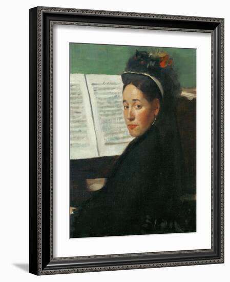 Mlle, Dihau at the Piano, circa 1869-72-Edgar Degas-Framed Giclee Print