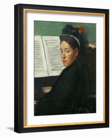 Mlle, Dihau at the Piano, circa 1869-72-Edgar Degas-Framed Giclee Print