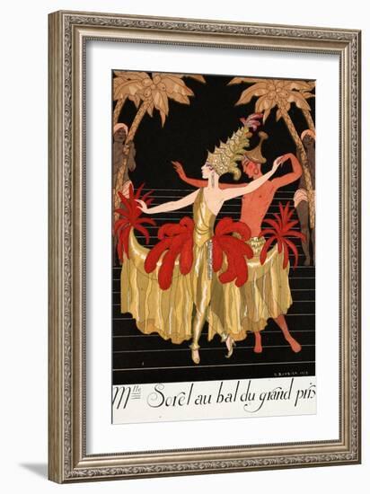 Mlle Sorel at the Grand Prix Ball-Georges Barbier-Framed Giclee Print
