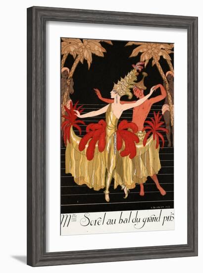 Mlle Sorel at the Grand Prix Ball-Georges Barbier-Framed Giclee Print