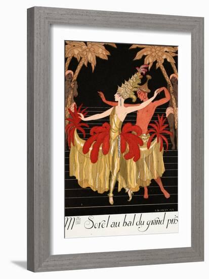 Mlle Sorel at the Grand Prix Ball-Georges Barbier-Framed Giclee Print