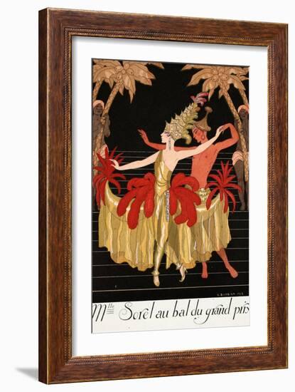 Mlle Sorel at the Grand Prix Ball-Georges Barbier-Framed Giclee Print