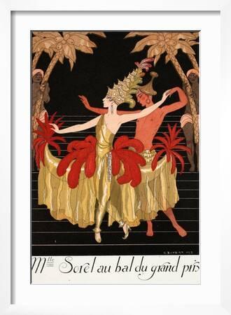 Mlle Sorel at the Grand Prix Ball' Giclee Print - Georges Barbier | Art.com