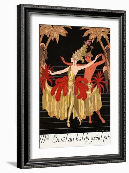 Mlle Sorel at the Grand Prix Ball-Georges Barbier-Framed Giclee Print