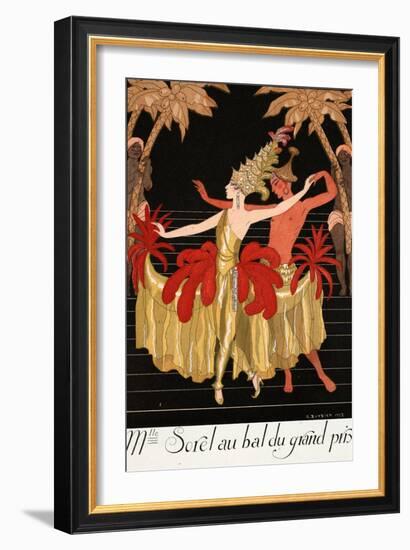 Mlle Sorel at the Grand Prix Ball-Georges Barbier-Framed Giclee Print