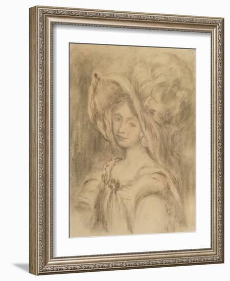 Mme Dieterle in a Hat, C.1896-Pierre-Auguste Renoir-Framed Giclee Print