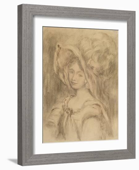 Mme Dieterle in a Hat, C.1896-Pierre-Auguste Renoir-Framed Giclee Print