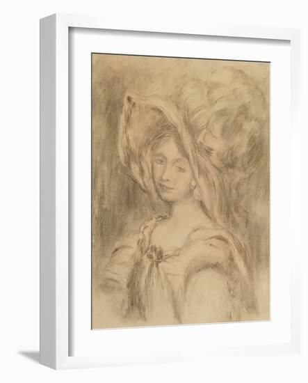 Mme Dieterle in a Hat, C.1896-Pierre-Auguste Renoir-Framed Giclee Print