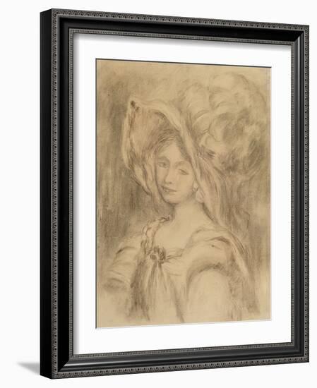 Mme Dieterle in a Hat, C.1896-Pierre-Auguste Renoir-Framed Giclee Print