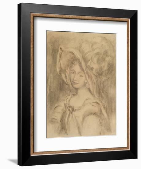 Mme Dieterle in a Hat, C.1896-Pierre-Auguste Renoir-Framed Giclee Print