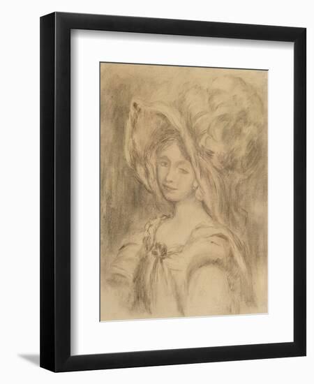 Mme Dieterle in a Hat, C.1896-Pierre-Auguste Renoir-Framed Giclee Print